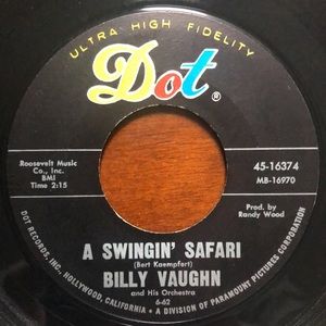 Billy Vaughn A Swingin' Safari/Indian Call Vinyl 45 Record '62